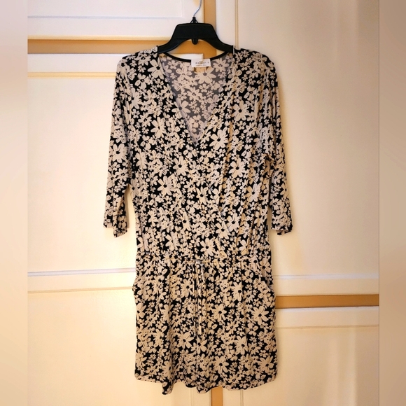 Kaleigh Keeney Knit Floral Black and White Romper - Picture 2 of 10